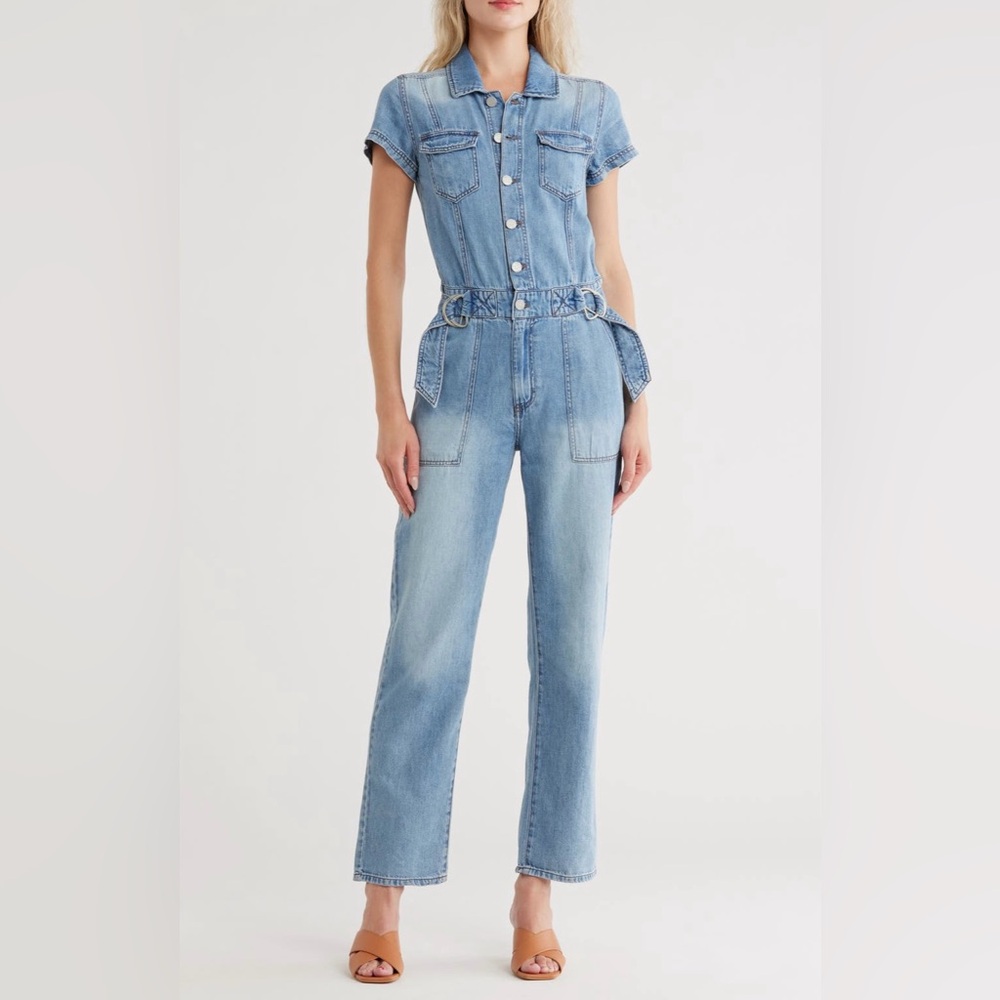 Short Sleeve Belted Denim Jumpsuit
Habitual In: Pacific
